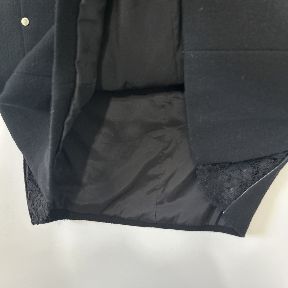 Lafayette 148 Womens Black Midi Dress Size 8 Wool Classic Career Luxury Half Slv - Picture 15 of 16